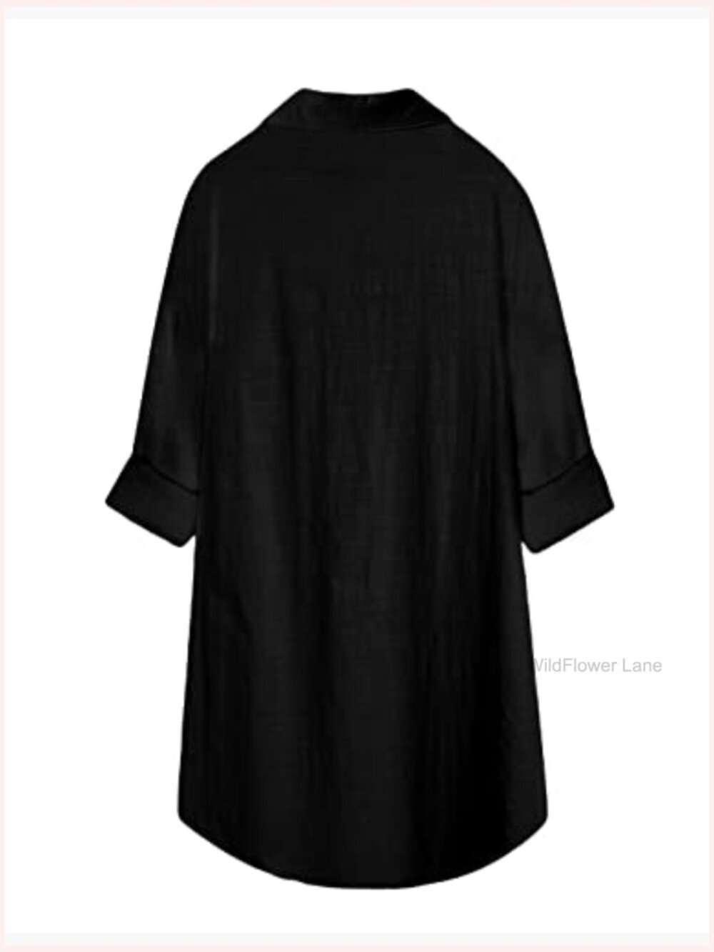Oversized Linen Button Down Shirt Long Sleeve High Low Blouse Tunic Top - Picture 4 of 7